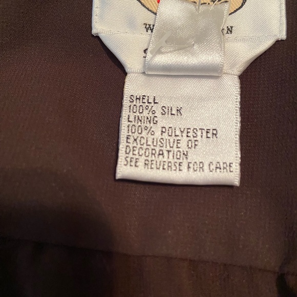 TALBOTS SILK SKIRT/RICH DARK BROWN/Sequin & bead accents/NEVER WORN W TAGS - Picture 7 of 8